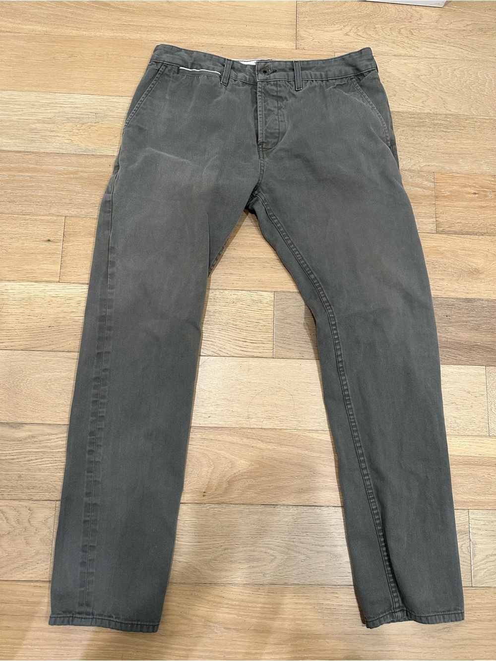 Brave Star Selvedge Chino Pants Size 35 Cotton Green Grey